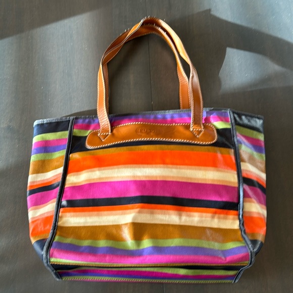 Fossil Handbags - Fossil Tote Keyper Bag Coated Canvas Floral Adjustable strap used Purse Zipper